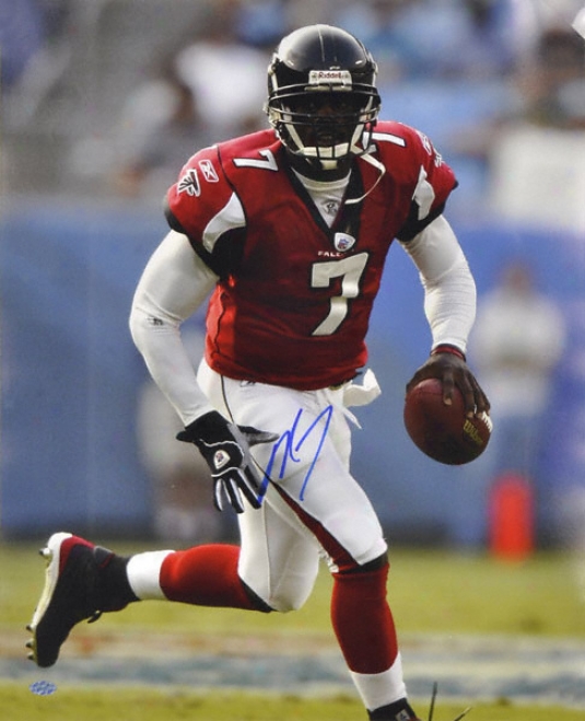 Michael Vick Atlanta Falcons - Looking Upfield - 16x20 Autographed Photograph