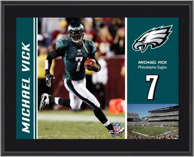 Michael Vick Plaque  Details: Philadelphia Eagles, Sublimated, 10x13, Nfl Flat plate of metal