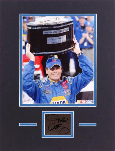 Michael Waltrip Matted 8x10 Photograph With Autographed Cut Pjece