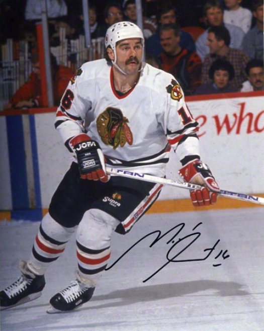 Michel Goulet Autographed 8x10 Photograph  Details: Chicago Blackhawks