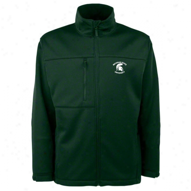 Michigan State Spartans Dark Green Athwart Bondee Soft Shell Jacket