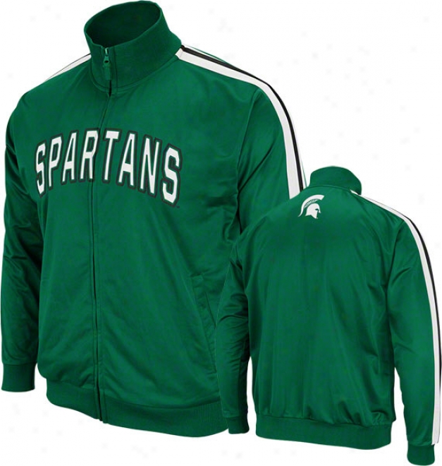 Michigan State Spartans Green Pace Track Jacket