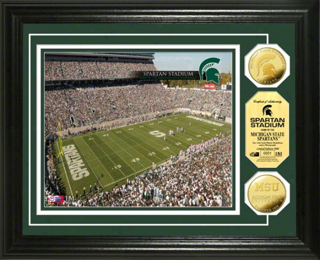 Michigan Express  Spartans Spartan Stadium 24kt Gold Coin Photo Mint