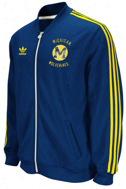 Michigan Wolverines Adidas Navy Homecoming Track Jacket