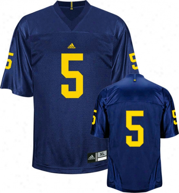 Michigan Wolverines Football Jersey: Adidas #5 Navy Replica Football Jesrey