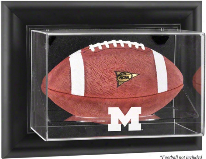 Michigan Wolverines Framed Wall Mounted Logo Football Dlsplay Case