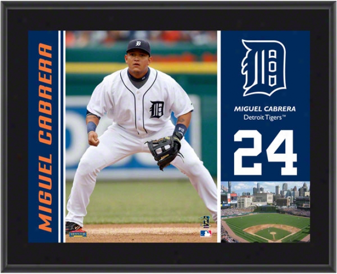 Miguel Cabrera Flat plate of metal  Details: Detroit Tigers, Sublimated, 10x13, Mlb Brooch