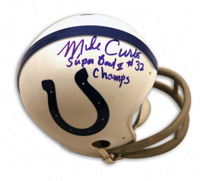 Mike Curtis Baltimore Colts Autographed Mini Helmet Inscribed Super Goblet V Champs