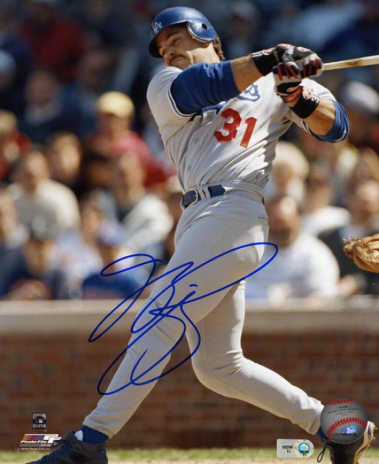 Mike Piazza Autographed Photograph  Details: Los Angeles Dodgers, 8x10