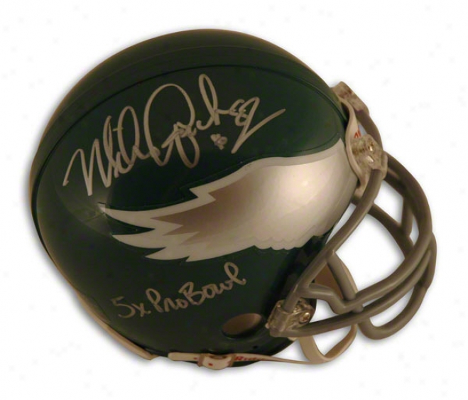 Mike Quick Autographed Philadelphia Eagles Throwback Mini Helmet Inscribed &quot5x Pro Bowl&quot