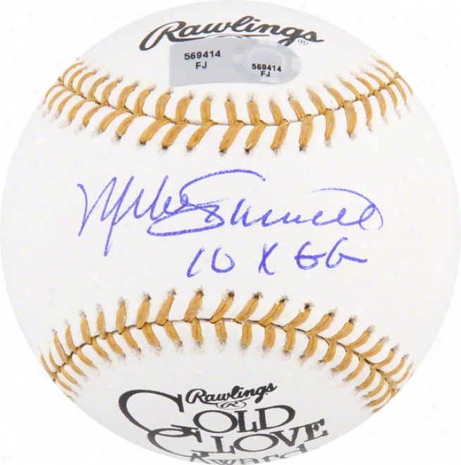 Mike Schmit Autographed Baseball  Details: Gold Glove, 10x Gg Inscription