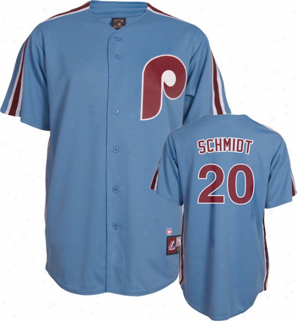 Mike Schmidt Philadelphiaa Phillies Light Blue Cooperstown Replica Je5sey