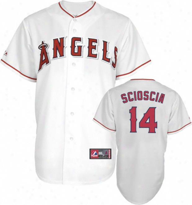 Mike Scioscia Jersey: Adult Majestic Home White Autograph copy #14 Los Angeles Antels Of Anaheim Jersey