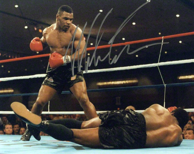 Mike Tyson 8x10 Autographed Photograph  Details: Knockdown