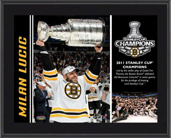 Milan Lucic Plaque  Details: Boston Bruins, 2011 Stanley Cup Champions, Sublimated, 10x13, Nhl Flat plate of metal