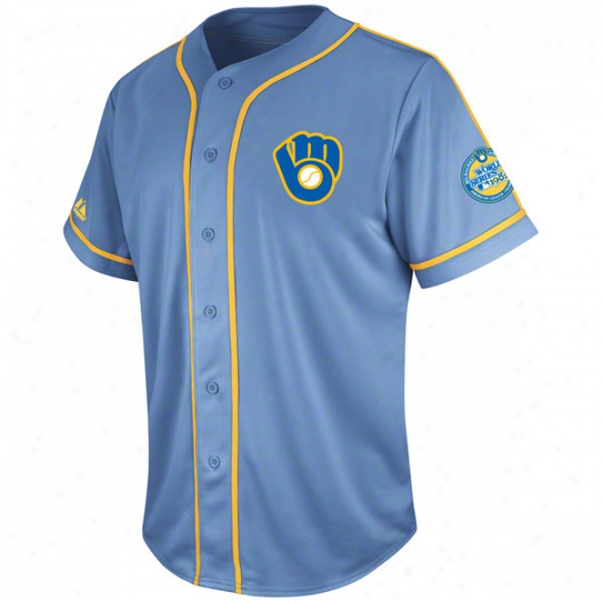 Milwaukee Brewers Coastal Blue Cooperstown Tradition Jersey