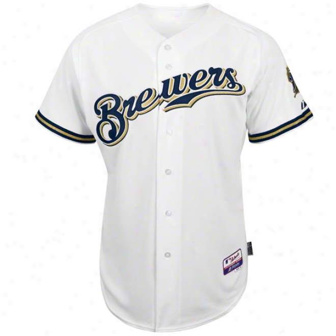 Milwaukee Brewers Home White Authentic Cool Base␞ On-field Mlb Jersey