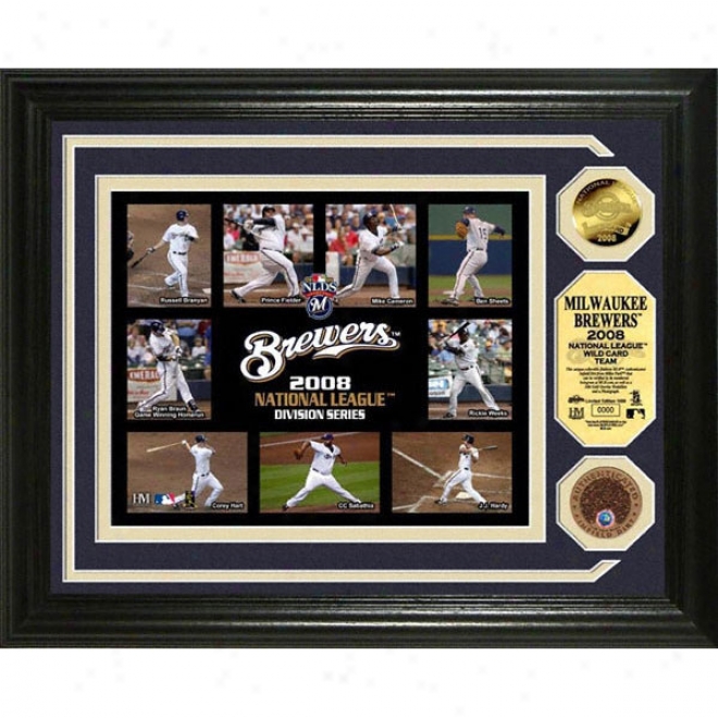 Milwaukee Brewwers Nl Wild Card Celebration 24kt Gold And Infield Dirt Coin Photo Mint