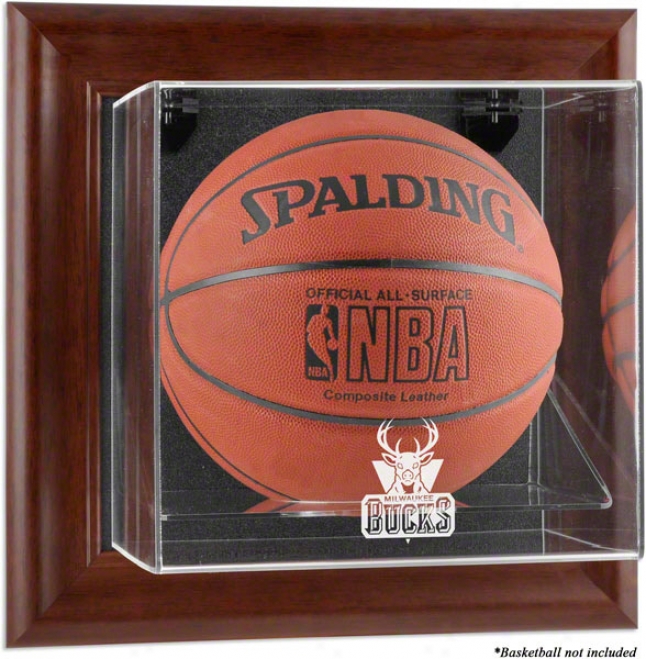 Milwaukee Bucks Framed Wall Mounted Logo Basketball Display Case