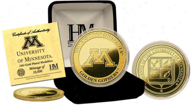 Minnesota Golden Gophers 24kt Gold Coin