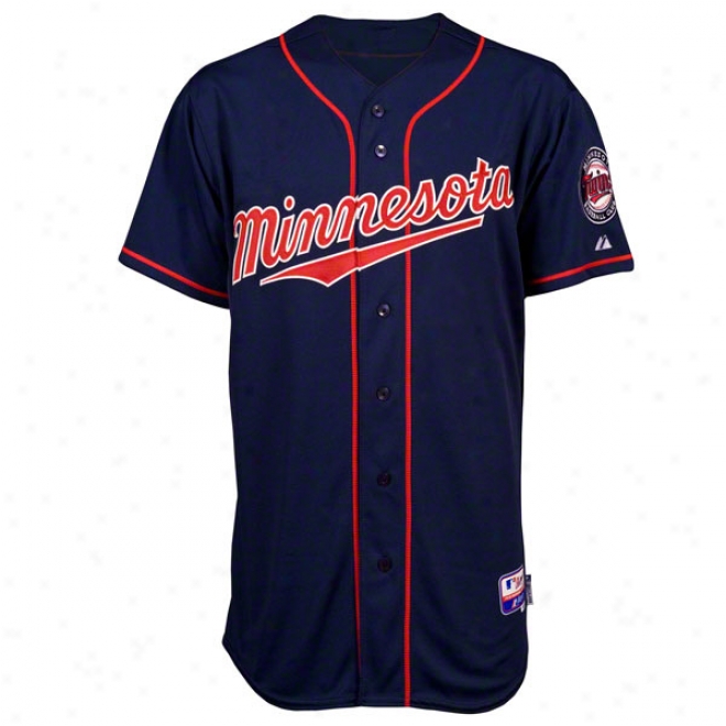 Minnesoya Twins Alternate Navy Authentic Cool Base␞ On-field Mlb Jersey