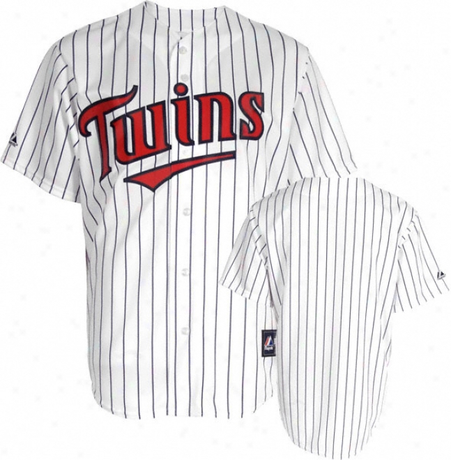 Minnesota Twins Majestic Home White Pinstripe Replica Jersey