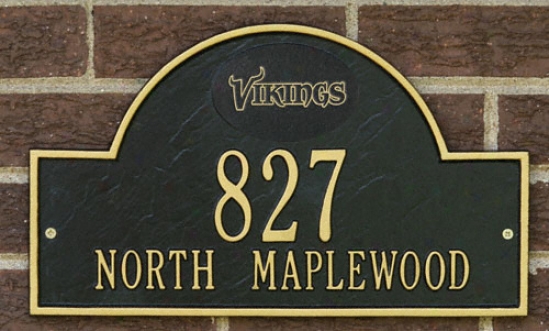 Minnesota Vikings Black And Gold Personalized Address Wall Plaque