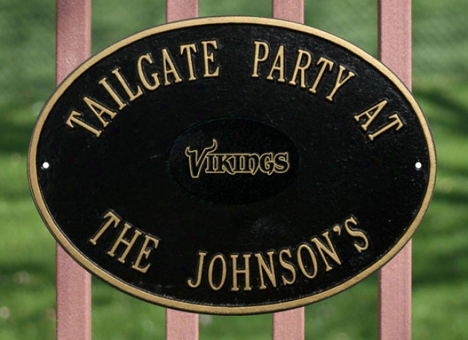 Minnesota Vikings Personalized Black And Gold Indoor/outdoor Plaque