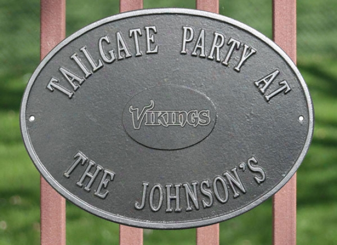 Minnesota Vikings Personalized Pewter And Silver Indoor/outdoor Plaque