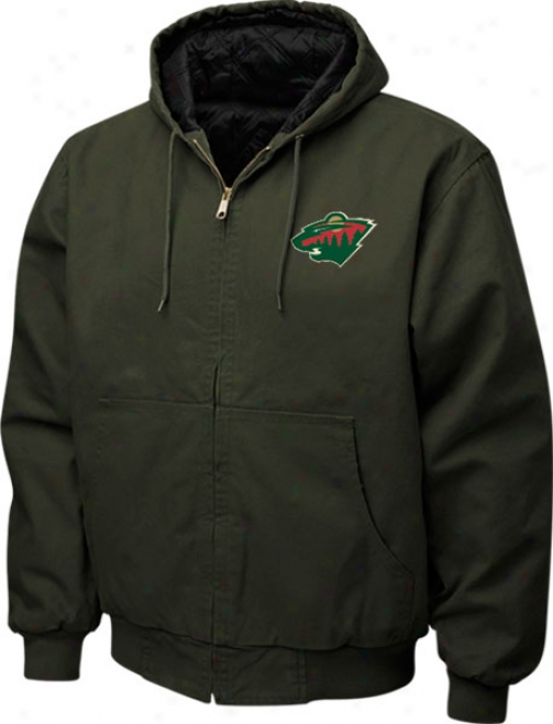 Minnesota Wild Jacket: Army Green Reebok Cumberland Jacket