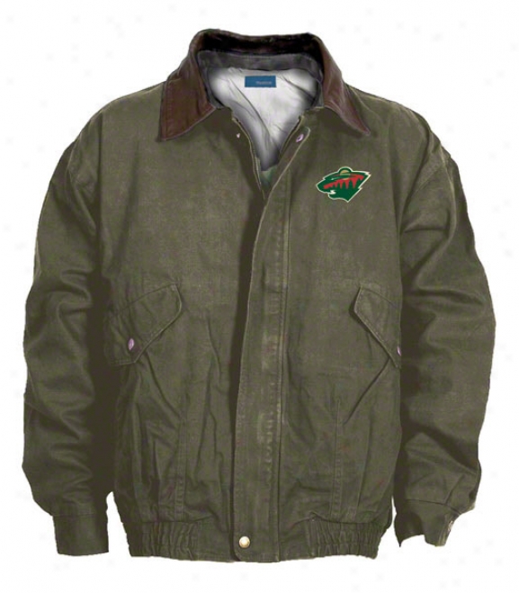 Minnesota Wild Jacket: Olive Reebok Navigator Jacket