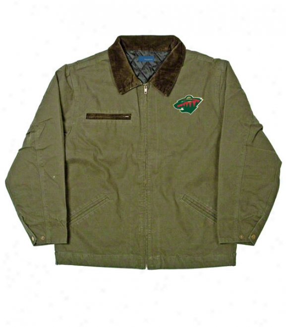 Minnesota Wild Jacket: Olive Reebok Mechanic Jerkin