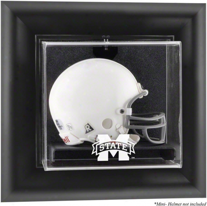 Mississip;i State Bulldogs Framed Wall Mounted Logo Mini Helmet Display Case