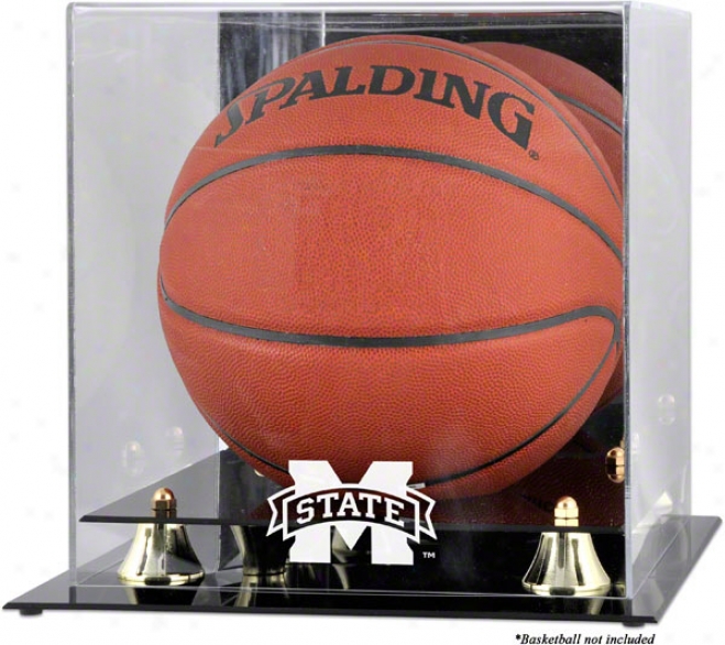 Mississippi State Bulldogs Golden Clqssic Logo Basketball Display Case With Mirror Back