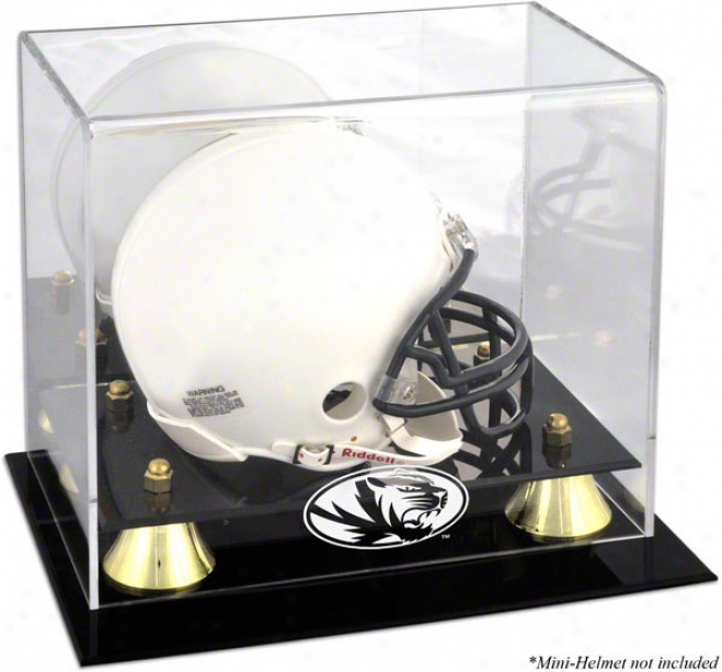 Missouri Tigers Logo Mini Helmet Disolay Case  Details: Golden Classic, Mirror Back