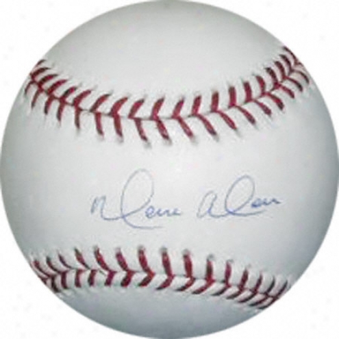 Moises Alou Repaired York Mets Autographed Baseball