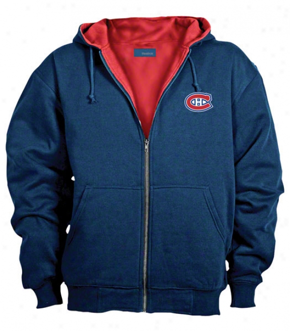 Montreal Canadiens Jacket: Blue Reebok Hooded Craftsman Jacket