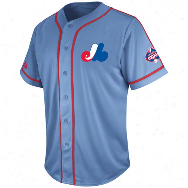 Montreal Expos Coastal Blue Cooperstown Transfer Jersey