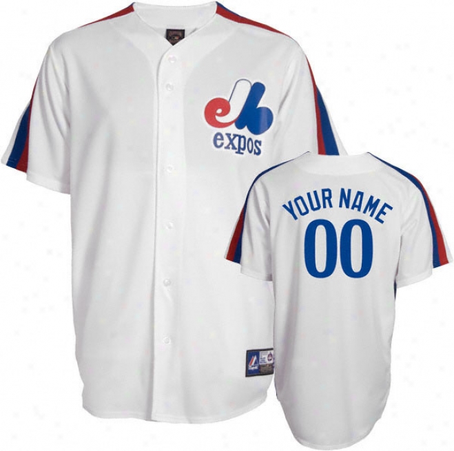 Mnotreal Expos Cooperstown White -personalized With Your Name- Replica Jersey