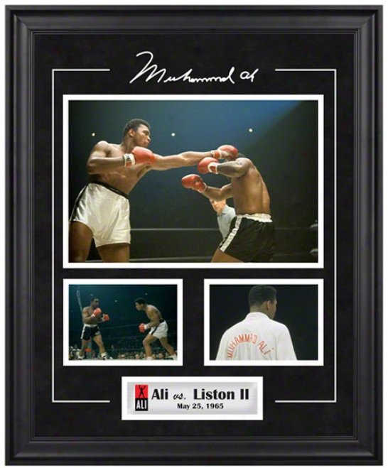 Muhammad Ali Framed 3 Photograph Collage  Details: Vs. Sonny Liston #2