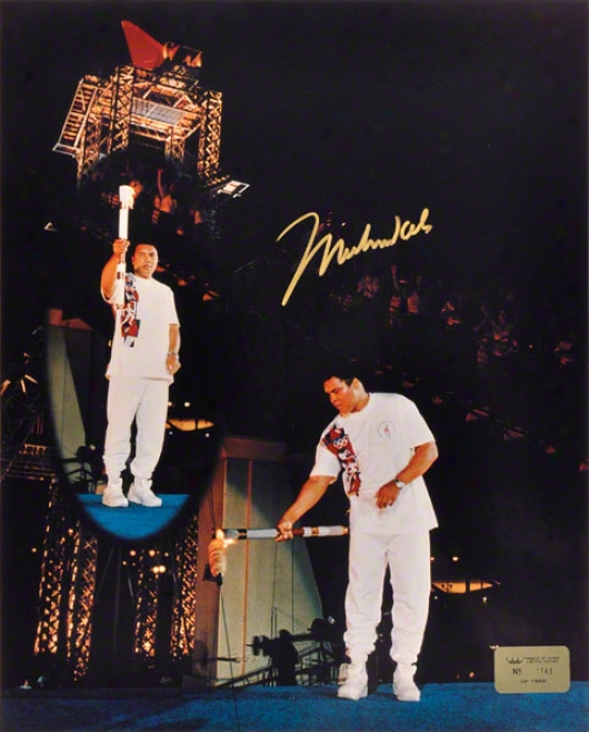 Muhammad Ali -olympic Torch- 16x20 Autographed Photograph