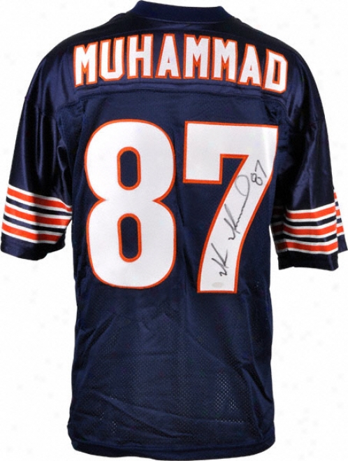 Muhsin Muhammad Autographed Jersey  Details: Dark Blue, Custom