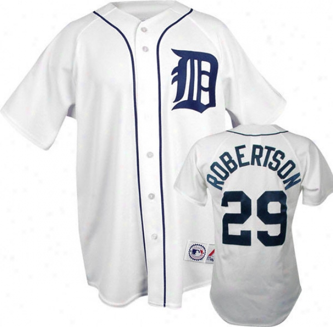 Nate Robertwon White Majestic Mlb Home Replica Detroit Tigers Jersey