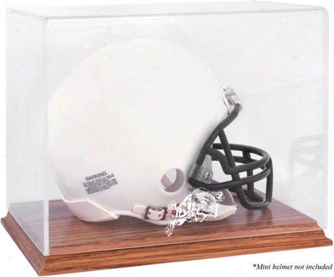 Navy Midshipmenteam Logo Helmet Display Case  Details: Oak Base, Mirror Back