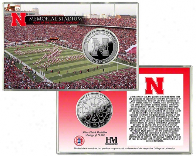 Nebraska Cornhuskers Memorial Stadium Soft and clear  Coin Card