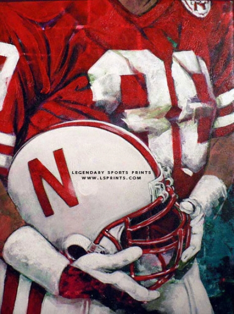 Nebraska Cornhuskers - &quotu Of N Helmet Series&quot - Large - Unframed Giclee