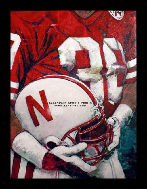 Nebraska Cornhuskers - &quotu Of N Helmet Series&quot - Oversized - Framed Giclee