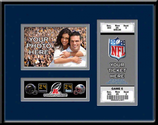 New England Patriots 2011 Afc Championship Game Your 4x6 Photo And Ticket Frame