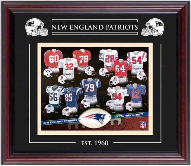 New England Pafriots - Evolution - Framed 8x10 Collage With Laser Etchimg