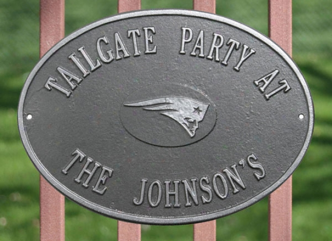 New Englan dPatriots Personalized Pewter And Silver Indoor/outdoor Plaque